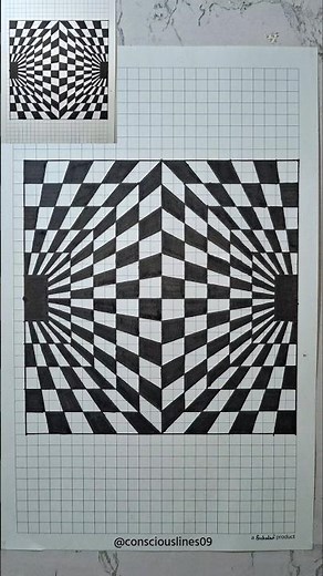 3D Optical Illusion Drawing | Mind-Bending Geometric Art