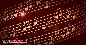 دانلود بک گراند متحرک نت موسیقی Streaming Golden Notes – تایم کد