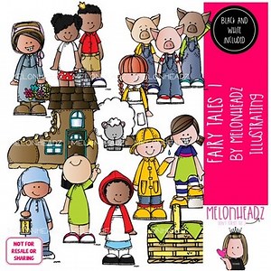 Fairy Tale clip art Set 1, Nursery Rhyme clip art, Literature COMBO PACK