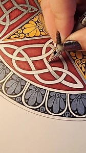 Coloring the knot a shiny silver 😊❤️🪢 . . #art #starmandala #senjaart07 #mandalareels #celticknotmandala | senja_art07