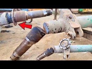 Repairing Broken Axle Spindle of heavy Duty Truck Trailer || My Talented Mechanic Repair it ||