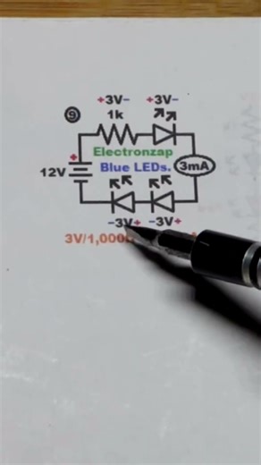 Why 3 Series Blue LEDs Current Was Off A Bit From Calculations #schematics #circuitdesign #howto