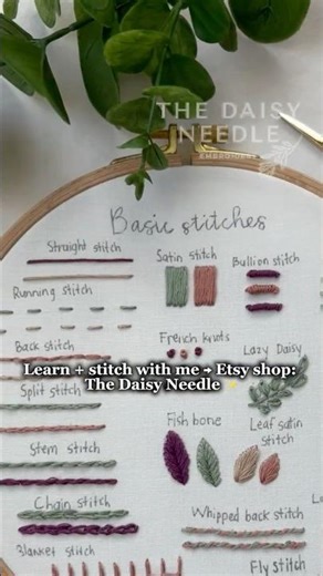 Embroidery Made Easy ✨ 20 Beginner Stitches Pattern I Follow-Along Video Tutorial