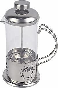 Single Serve French Press Coffee Maker - 12 oz Glass & Stainless Brewer | Portable 1-Cup Manual Coffee Press With Fine Mesh Filter, Mini Brewer For Home, Travel or Camping, Great For Loose Tea.