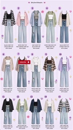15 Casual Layered Shirt Outfit Ideas for Women | Crop Tops & Jeans Style Inspiration ✨ #shorts