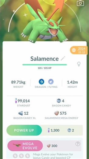 sinny salamece✨ in Pokemon go 🐣✨