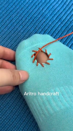 Hand stitch work #aritrohandcraft #embroidery #embroidery #youtubeshorts