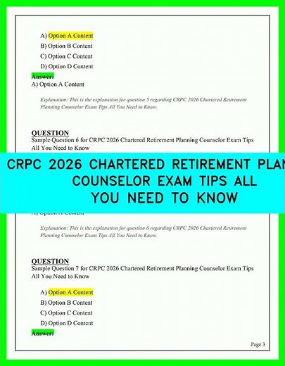 CRPC 2026 Chartered Retirement Planning Counselor Exam Tips: All You Need to Know Guide 2026 Prep!