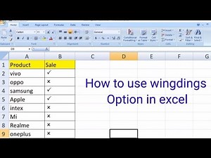 How to use Wingding Option in Excel