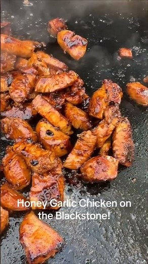 Honey Garlic Chicken on the Blackstone #easyrecipe #food