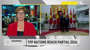 'The father of TPP-11 is Donald Trump - he's the one pushing these 11 countries to come together,' says Jean Charest. Read more about the partial deal reached today: http://www.cbc.ca/1.4396984 | CBC Politics
