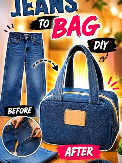 best trick and tips for upcycle old jeans into Tote bag easily Miarti ✂️✂️ #sewing #diyhack #repair #sewingtutorial #pant