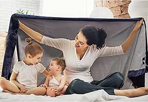 Grounding Blanket for Sleeping, Grounding Blankets Big Size 55IN* 79IN with Conductive Silver & Soft Flannel for Less Pain, Stress, Inflammation, Grounding Mat for Bed Office Chair Sofa Travel Gift