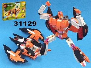 LEGO MOC-201960 Transformer Batwing (1989 Bat-man) using Creator set 31129: Majestic Tiger (Creator > Creator 3-in-1 2024)