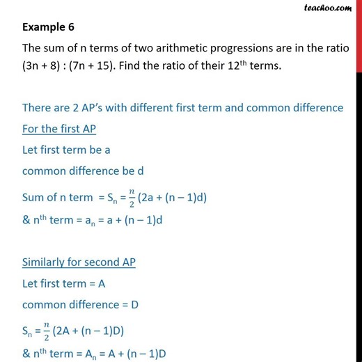 Question 3 - Sum of n terms of two APs are in ratio (3n   8)