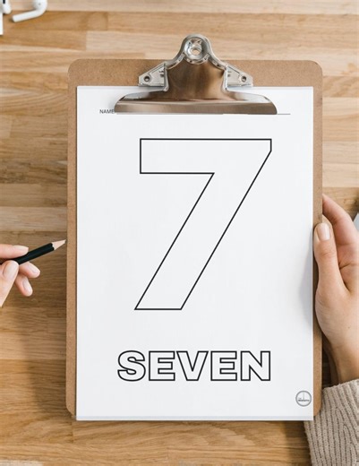 Number 7 Coloring Page | Educational Learning Activity (digital PDF Download) - Etsy