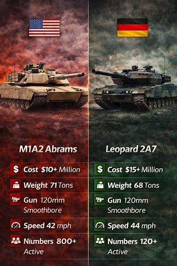 🇺🇸 M1A2 Abrams vs 🇩🇪 Leopard 2A7 🐗🐆🔥 | Most Powerful Tank Showdown