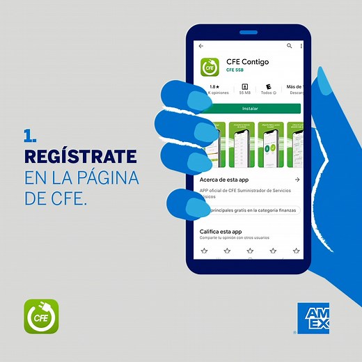 7.6K views · 73 reactions | ¿Sabes cómo domiciliar tu pago de CFE con tu American Express? Utiliza tu tiempo libre en lo que más te guste y no en hacer fila para pagar la luz. Sigue estos sencillos pasos. #ConAmex | American Express | Facebook