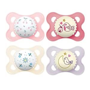 MAM Original Day & Night Pacifiers, Binky Pacifier for 0-6 Months, BPA-Free Silicone, Glows in The Dark, Best for Newborn Babies, Developed with Medical Experts, 4 Count Binkies