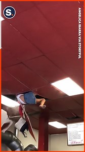 8K views · 28 reactions | Restaurant staff and customers in California began to move toward corners of the establishment when they realized that the ceiling looked as though it was going to come crashing down any second. Only moments after everyone had moved out of the way, a woman fell through the ceiling. The woman was treated for minor injuries and no one else in was reportedly hurt. | storyful | Facebook
