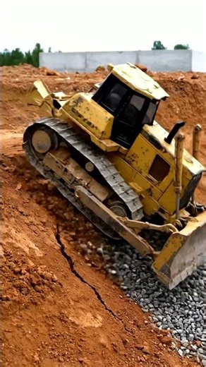 Heavy Duty Bulldozer Pushes Massive Gravel Pile! 🚧