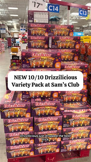 TRICK OR TREAT?! 🎃👻 Why choose when you can have BOTH?! Drizzilicious just dropped a NEW Spooktacular Halloween Variety Pack at Sam’s Club featuring FOUR of their delicious flavors: Birthday Cake, Frosted Strawberry, Lemon Cake & S’mores! 🍰🍓🍋🍫 You may recognize these flavors from the larger bags, but now you’re getting 50 single-serving bags all together in one box! Perfect for trick-or-treaters, Halloween parties, lunchboxes or just stocking up on your favorites! 🙌 And ALL four flavors g