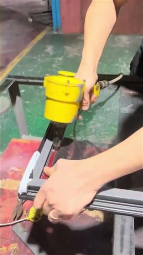 Mosquito screen installation in progress.