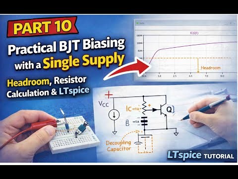 Part 10 – Practical BJT Biasing with a Single Supply Resistor Design, Headroom & LTspice