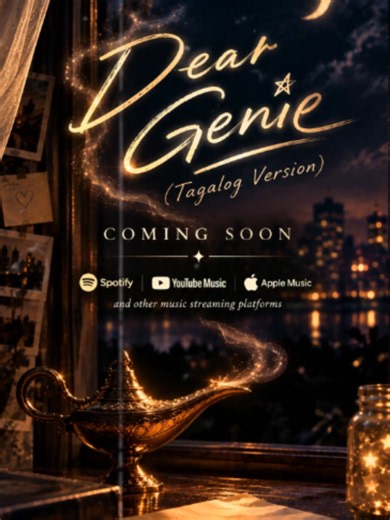 ✨ DEAR GENIE (Tagalog Version) — Coming Soon 🧞‍♂️🌙 If you were given just one wish for the person you love… what would you wish for? ❤️‍🩹 “Dear Genie” is a heartfelt Tagalog love song about loving someone who may never be yours, holding on to the smallest bit of hope, and slowly realizing that sometimes the hardest wish isn’t asking them to love you back—it’s finding the strength to let them go. 🎵 Dear Genie (Tagalog Version) 🎤 Serenade Studio 🔜 COMING SOON on Spotify, Apple Music, YouTube