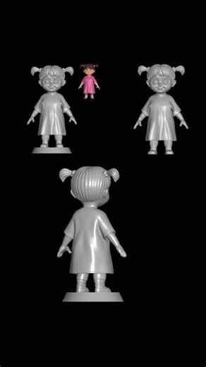 Disney Monster Inc. Boo Character STL File for 3D Printing Model