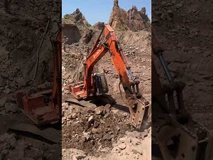 Breaking The hill with Excevator Automobile #rockcrusher #rockcrushing