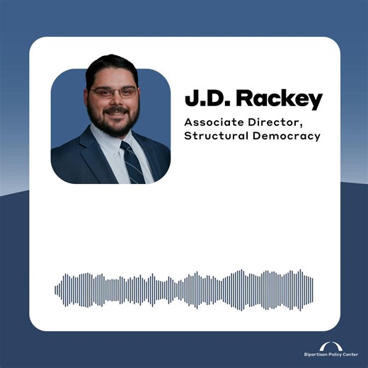 Our own J.D. Rackey joined Kim Strassel of WSJ Opinion to discuss efforts to strengthen productivity and collaboration in Congress, including the work of the bipartisan Subcommittee on Modernization & Innovation. | Bipartisan Policy Center