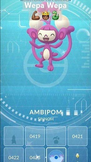 Evolving shiny Aipom in Pokémon Go