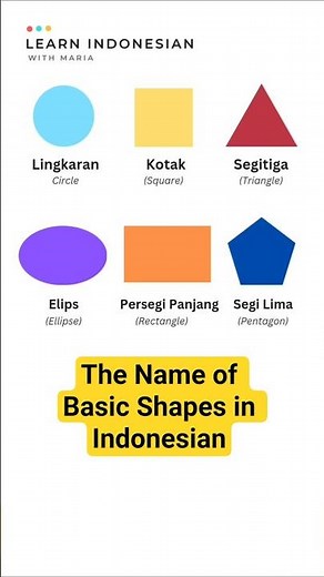 Indonesian Vocabulary | The Name of Basic Shapes (Nama-Nama Bentuk) #LearnIndonesian