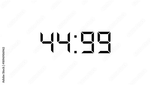 50 Second Countdown Timer HUD Animation with Futuristic Digital Interface Elements for Video Production.