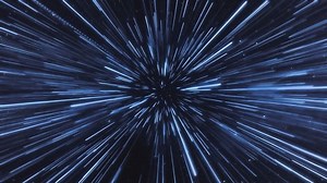 Classical light speed space warp jump effect.