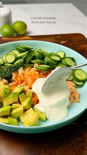 Creamy Salmon Avocado Salad