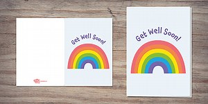 Get Well Soon Rainbow Card - Printable Get Well Soon Card