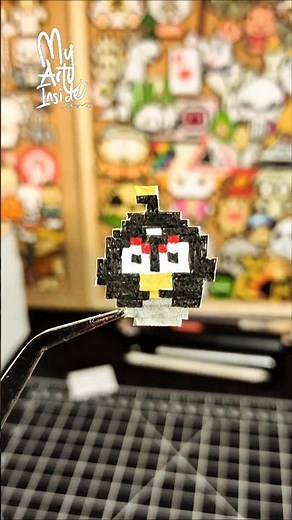 Bomb Bird Pixel Art | Angry Birds Black Bird 🖤💣 #Shorts