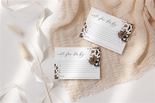 Cow Print Baby Shower Note for Baby, Holy Cow Template, Western Printable Note Card - Hcbs - Etsy UK