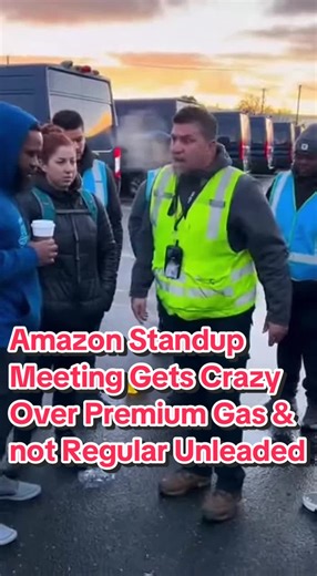 Amazon stand-up meeting gets crazy over premium gas and not regular unleaded #amazon #amazondsp #crashout #publicfreakout #unhinged @Alexa