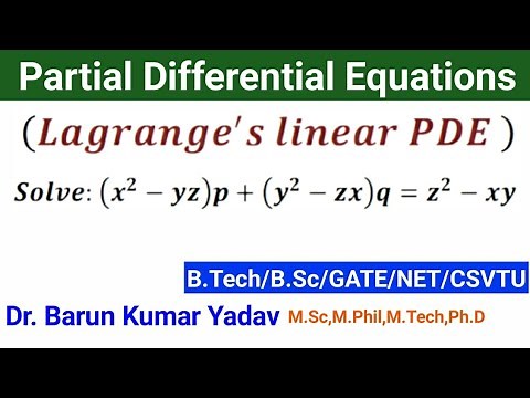 Lagrange's linear partial differential equation |linear PDE of First Order |part -26| #barunmaths