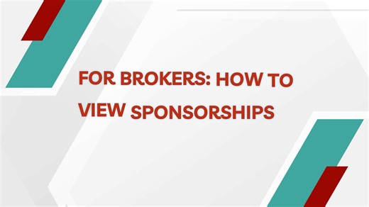 For Brokers: How To View Sponsorships - REALM Portal