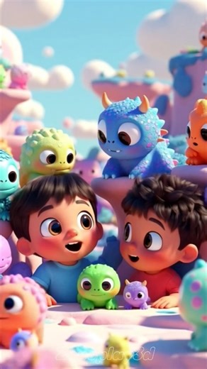 Cute Baby Monsters Playing Together | Adorable 3D Cartoon Animation 🌈🫧
