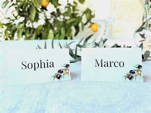 Editable Wedding Place Cards, Minimalist Olive Branch Design, Elegant Seating Template (instant Download) - Etsy