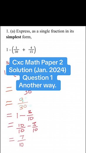 CXC Math Paper 2 2024 Solutions | January Exam Answers