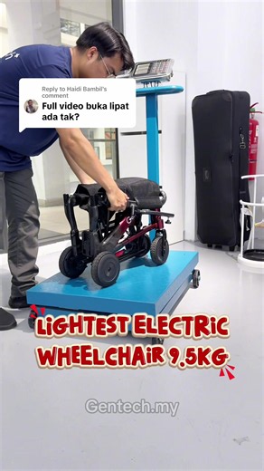 Replying to @Haidi Bambil 🇲🇾 Gentech 9.5KG LIGHTEST WEIGHT ELECTRIC WHEELCHAIR RESTOCK! 🎉 Come to our showroom & test drive your favourite mobility products 🚀 Feel it yourself before you decide! ☎️ Contact Us Now: 01110887933 📍 Visit Gentech Showroom today! 📌 Waze, Google Maps: Gentech Wheelchair @ One South Street Mall 🕘 Time: 9.30am – 6.00pm Operation hour: Open daily (Everyday) 🌐 Website: www.gentech.my to browse for more 💨 ✨ Test drive available at Gentech showroom ✨ First Showroom: