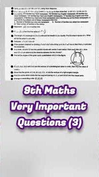 9th Maths Very Important Questions (3) #exam