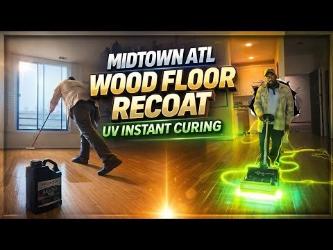 Bamboo Floor Screen & Recoat with UV Cure | Midtown Atlanta Condo | ProCoat Radcoat One-Day Finish