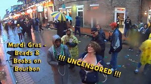 Flashing at Mardi Gras (0:34, "Mardi Gras - Beads & Boobs on Bourbon - UNCENSORED ") - YTboob